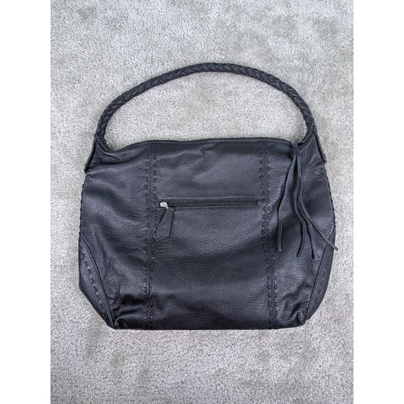 Chi Handbags - Chi by Carlos Falchi BLACK GENUINE LEATHER AND SHOULDER BAG HOBO PURSE